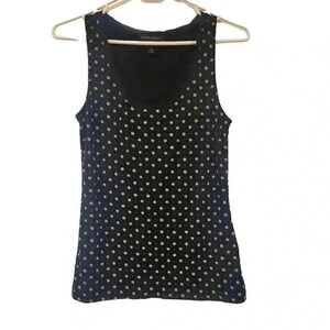 Banana Republic Women's Black & Gold Rayon/Tencel/Cotton/Spandex Luxe Touch Tank